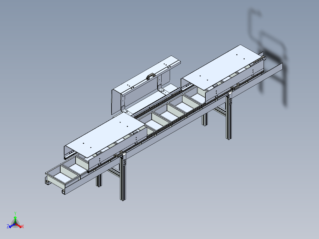 可翻转盖输送机 Conveyor Transparent Flippable Cover