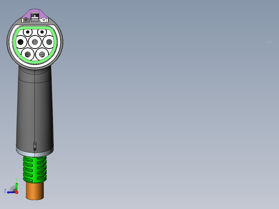 电动汽车充电插头座设计三维SW2016带参