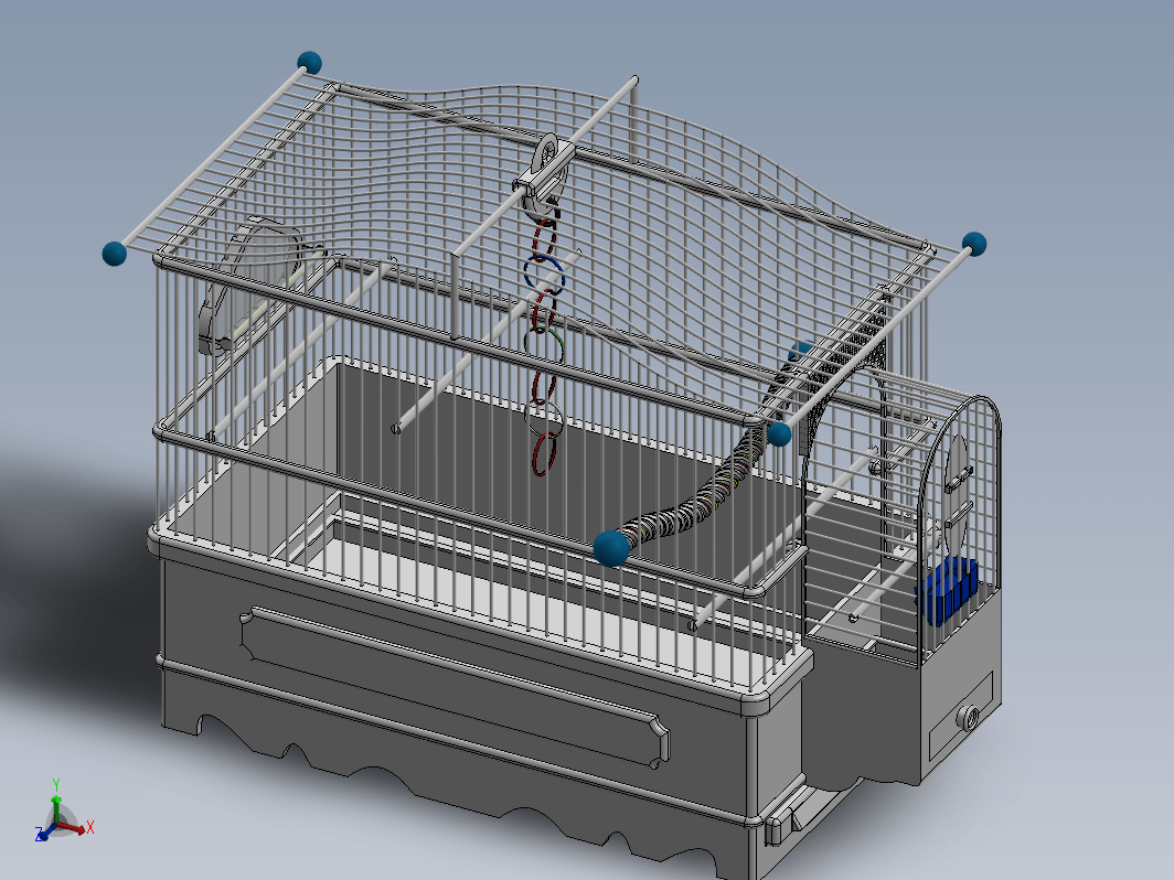 Tommy鸟笼模型3D图纸 Solidworks设计 附STEP IGS