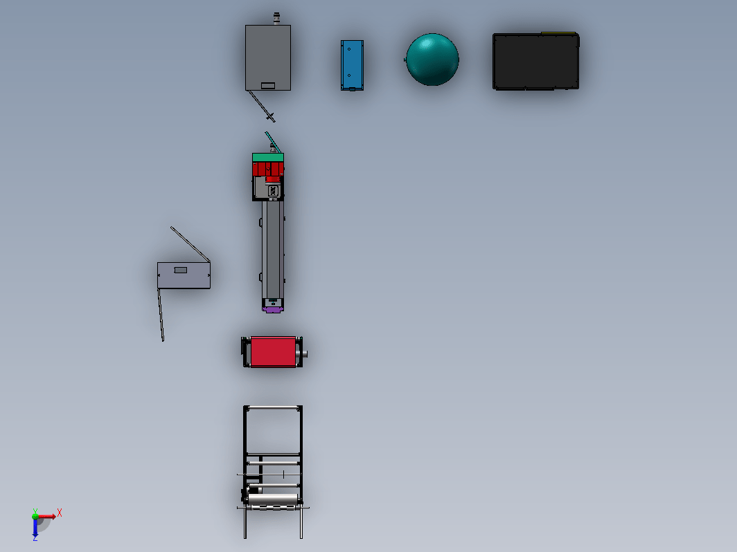 熔喷机熔喷布生产设备全套3d+工程图+BOM+电气