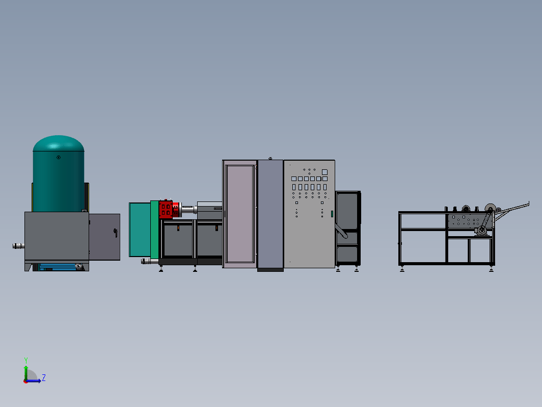 熔喷机熔喷布生产设备全套3d+工程图+BOM+电气