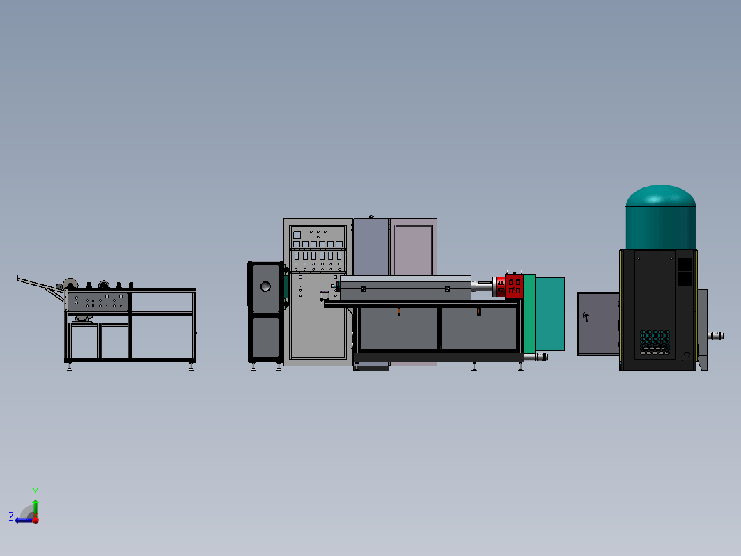 熔喷机熔喷布生产设备全套3d+工程图+BOM+电气