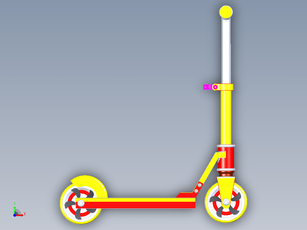 传统人力滑板车模型