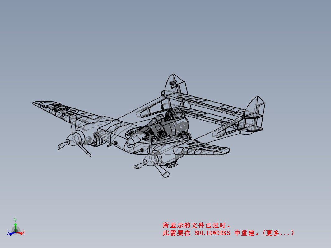 P-38闪电战斗机模型3D