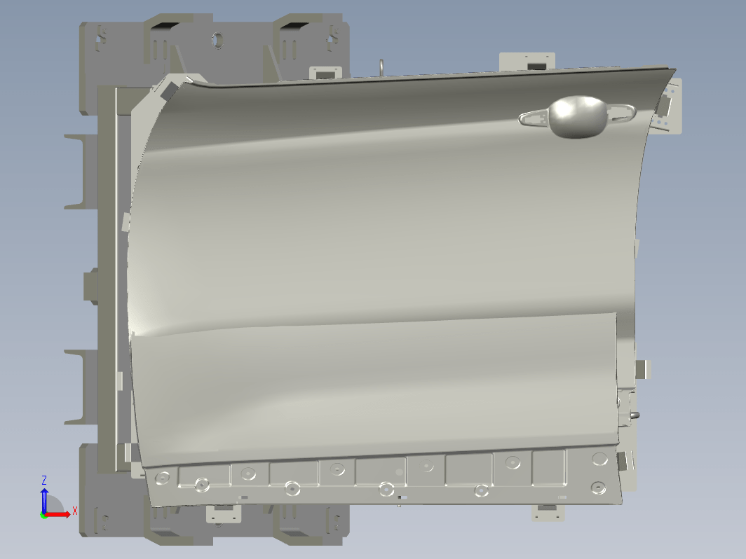汽车门护板开闭件焊接夹具工装三维CatiaV5R17无参
