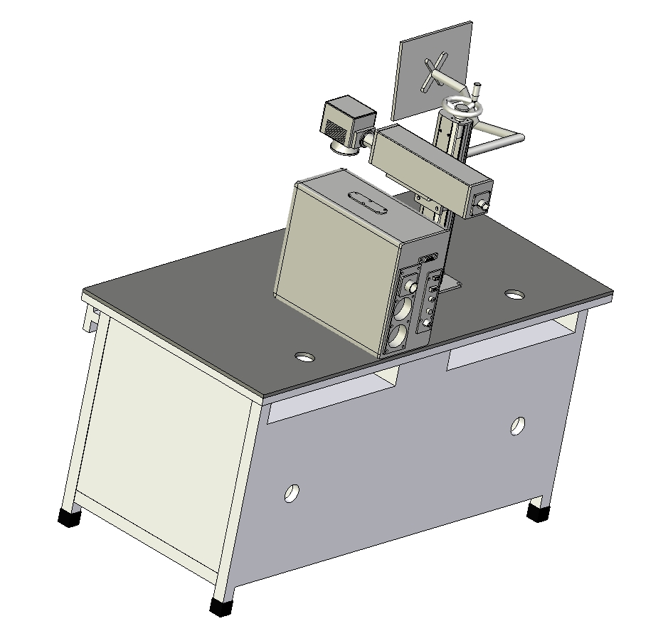 激光打码工作台模型设计图三维Step无参
