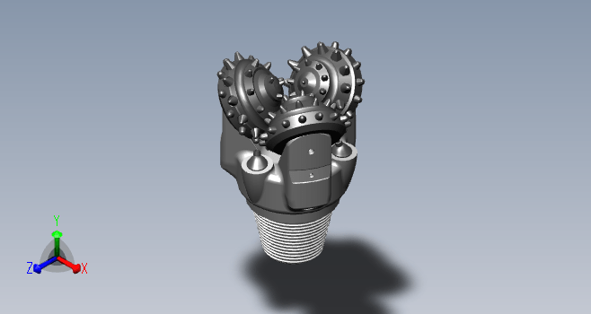 SolidWorks三牙轮钻头