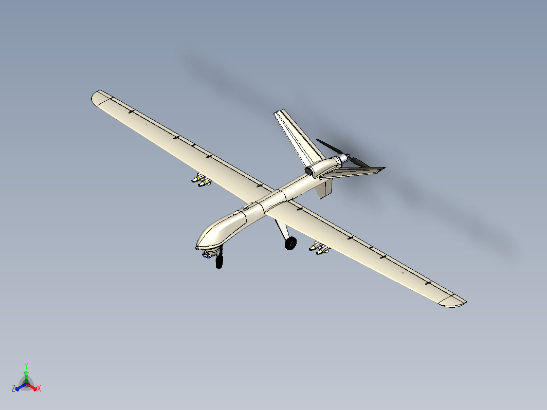 MQ-9无人机模型3D图纸
