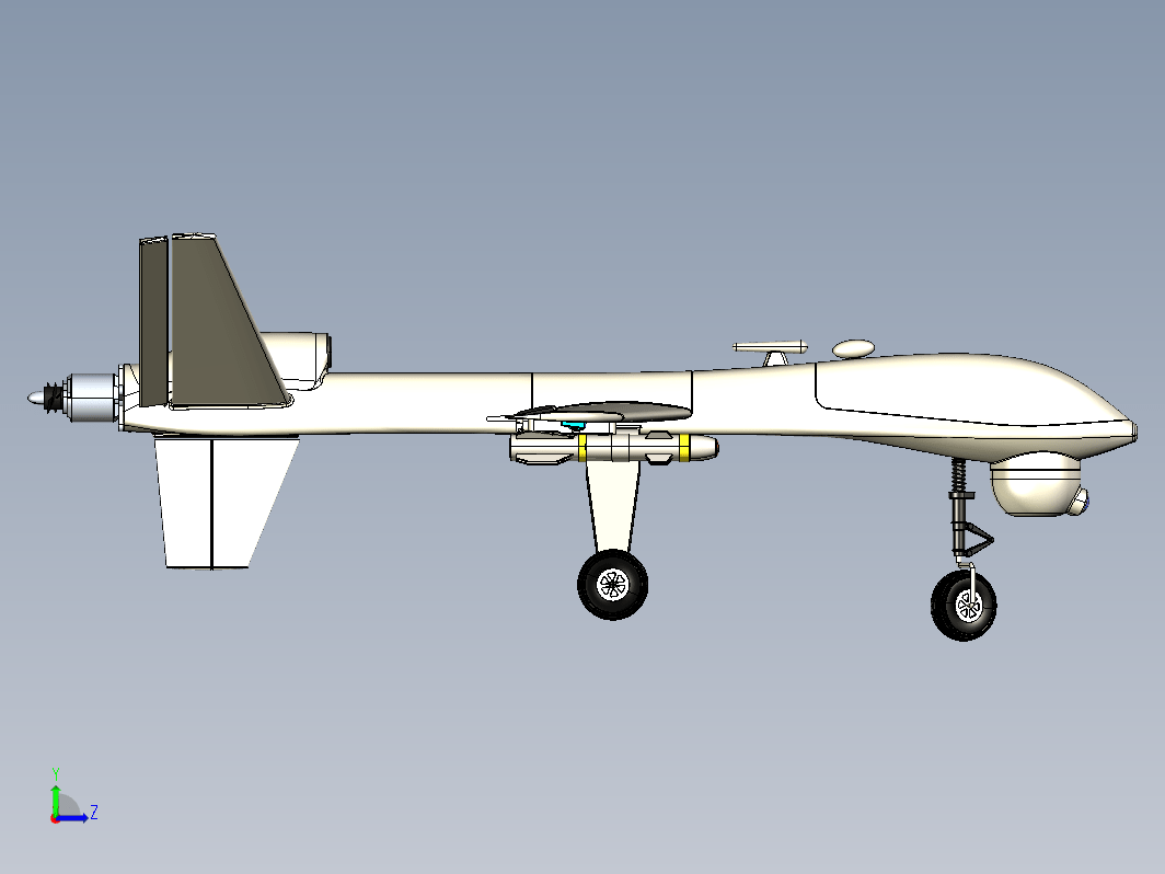 MQ-9无人机模型3D图纸