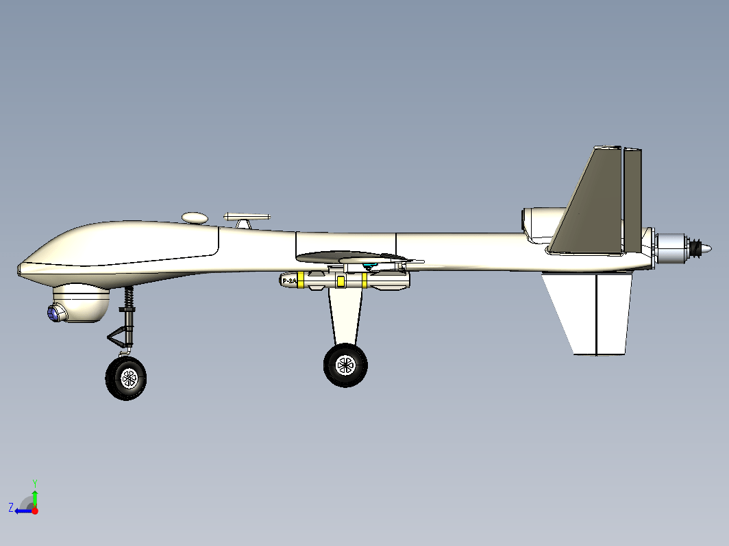 MQ-9无人机模型3D图纸