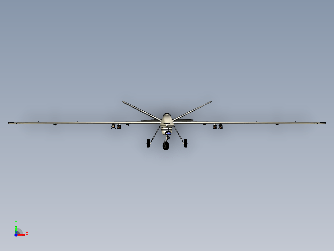 MQ-9无人机模型3D图纸