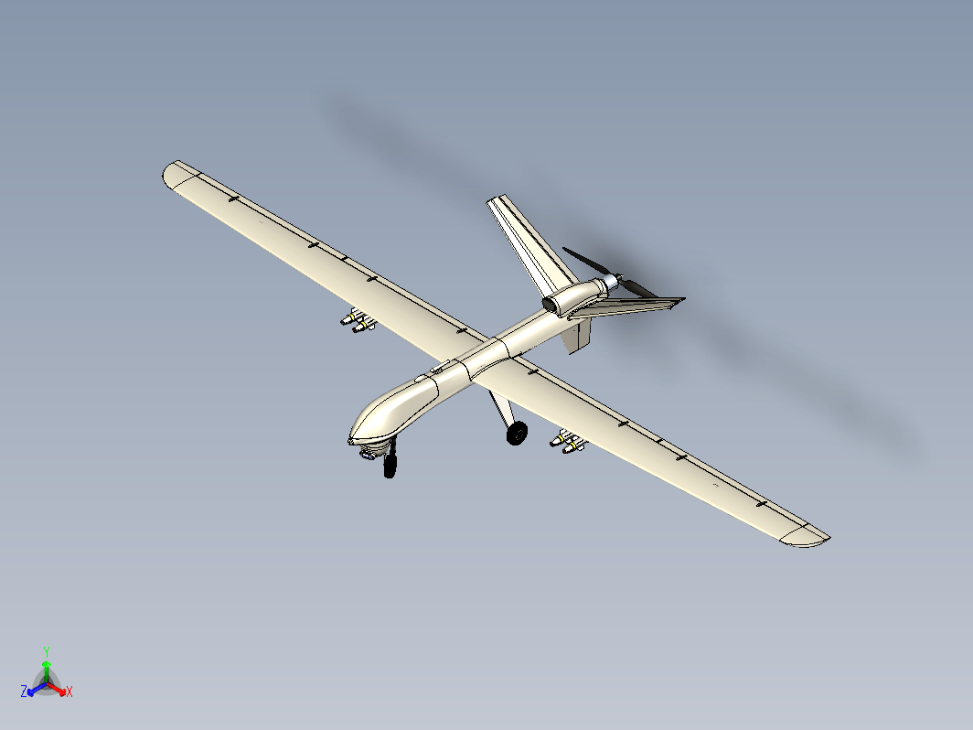 MQ-9无人机模型3D图纸