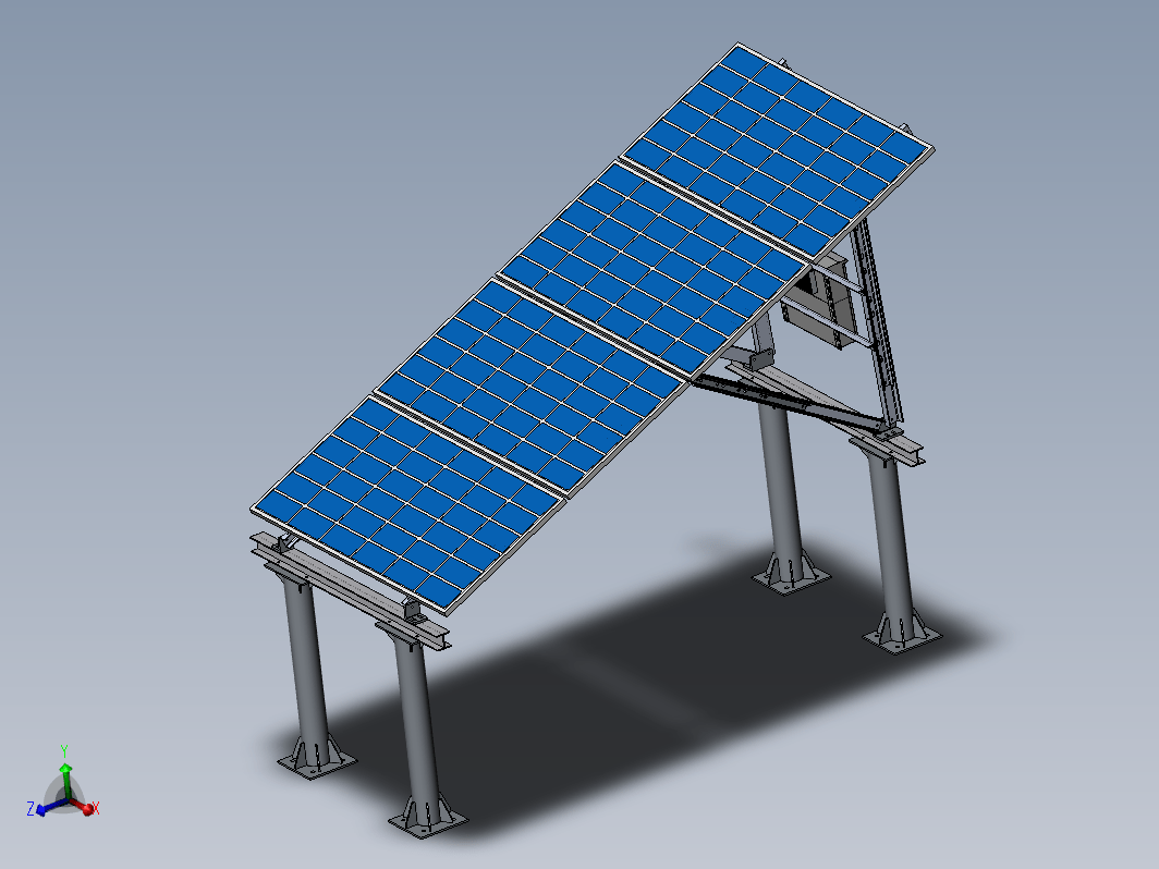 4块太阳能光伏板阵三维SW2018带参