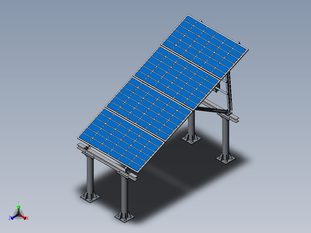 4块太阳能光伏板阵三维SW2018带参