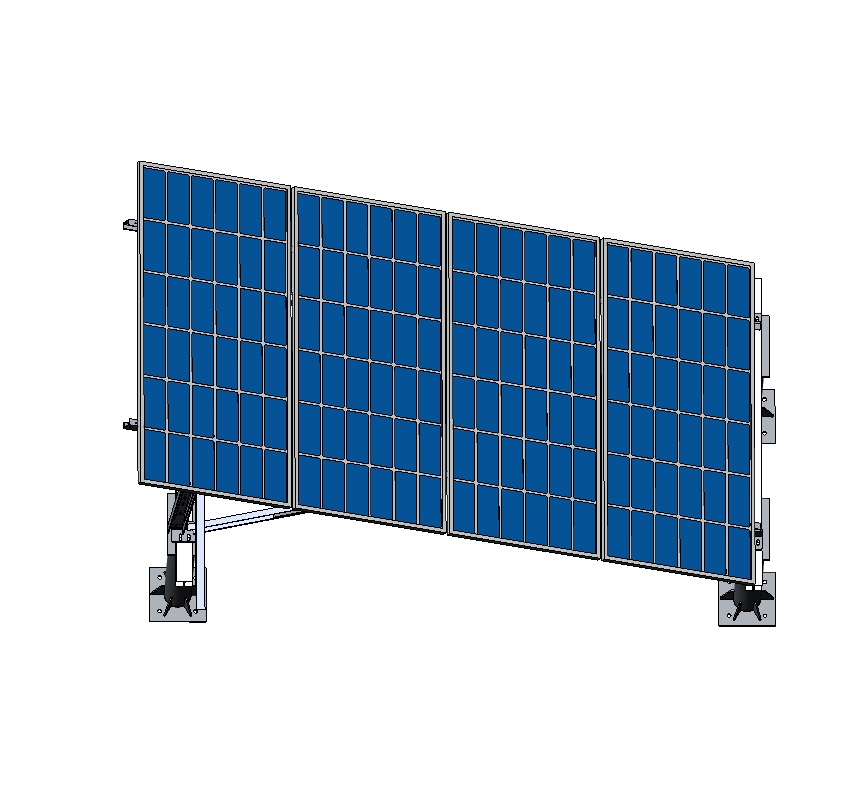 4块太阳能光伏板阵三维SW2018带参