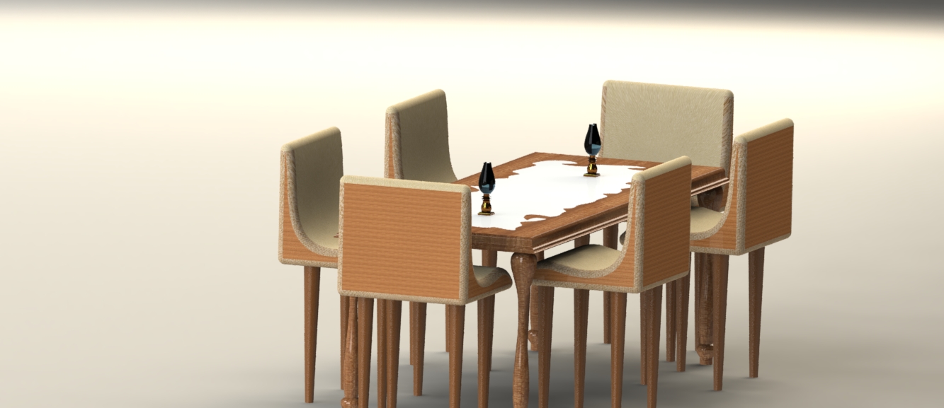 一套树脂桌椅模型