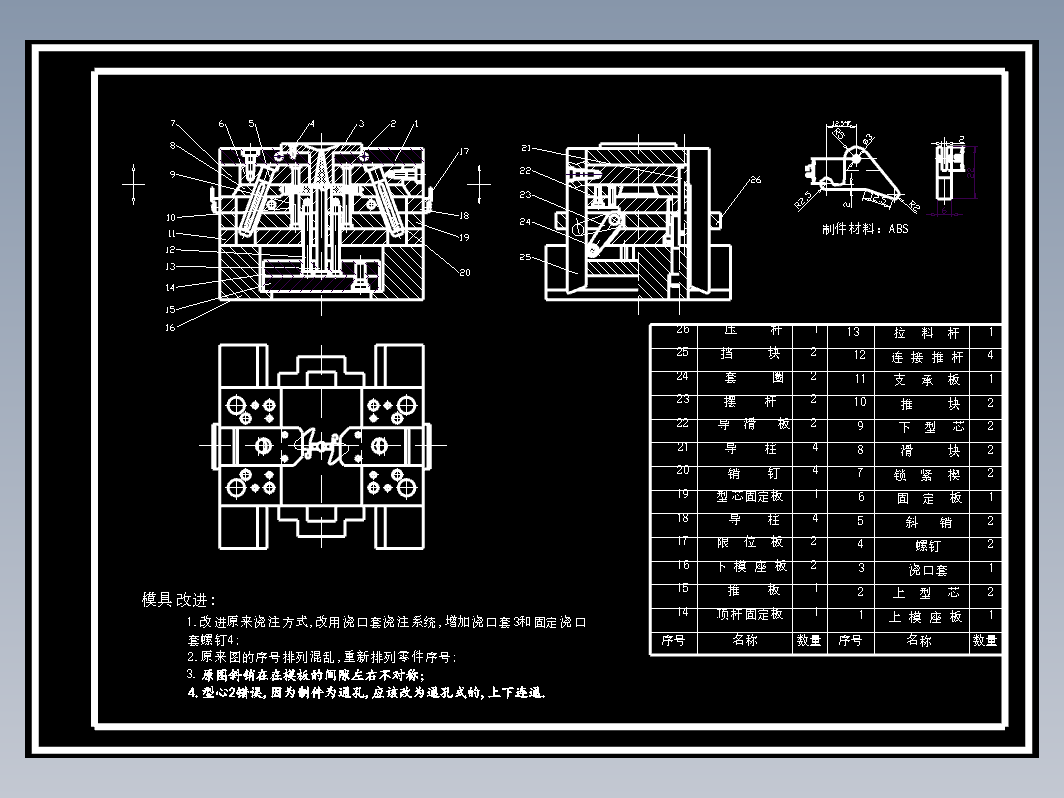 24.顶块注塑模