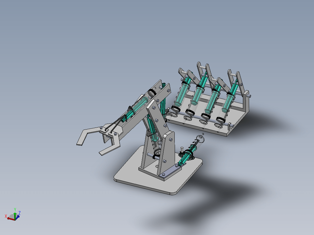 注射器液压驱动机械臂演示结构