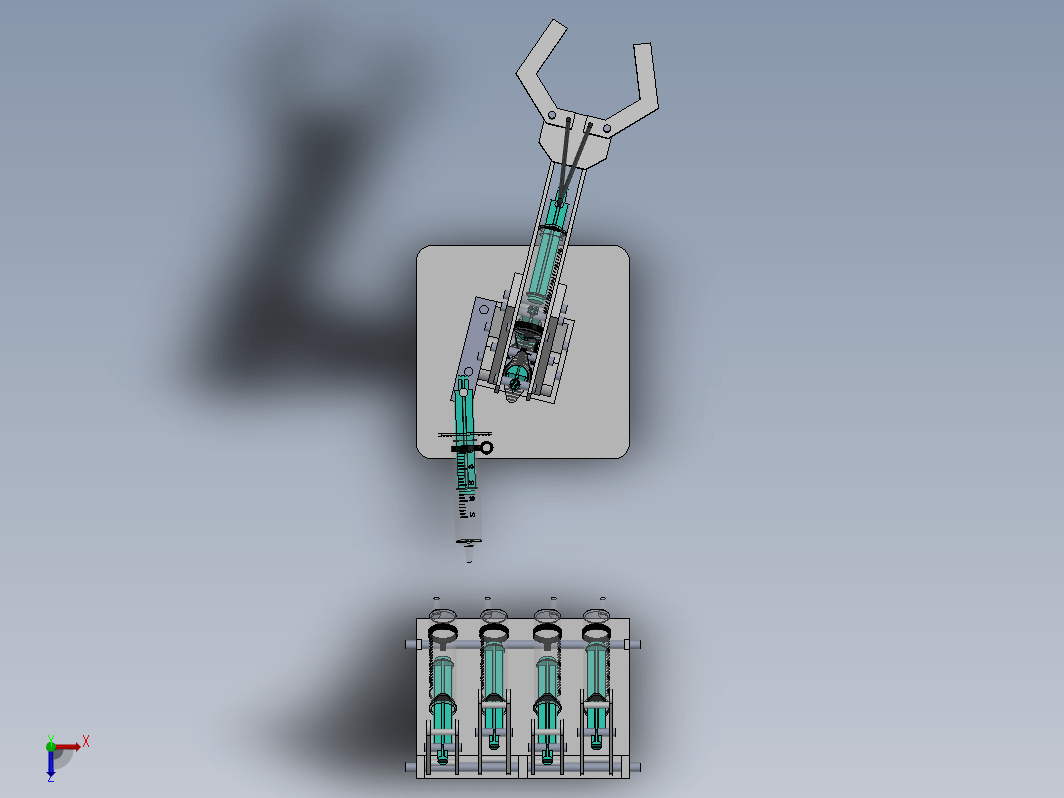 注射器液压驱动机械臂演示结构