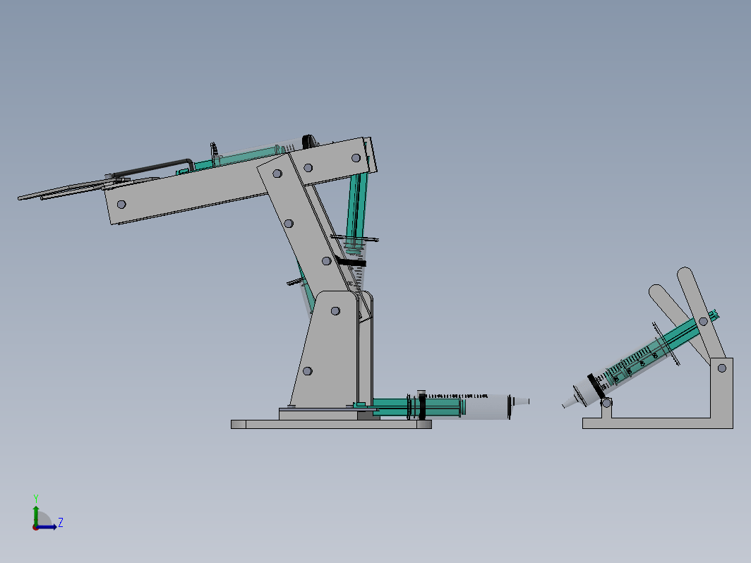 注射器液压驱动机械臂演示结构