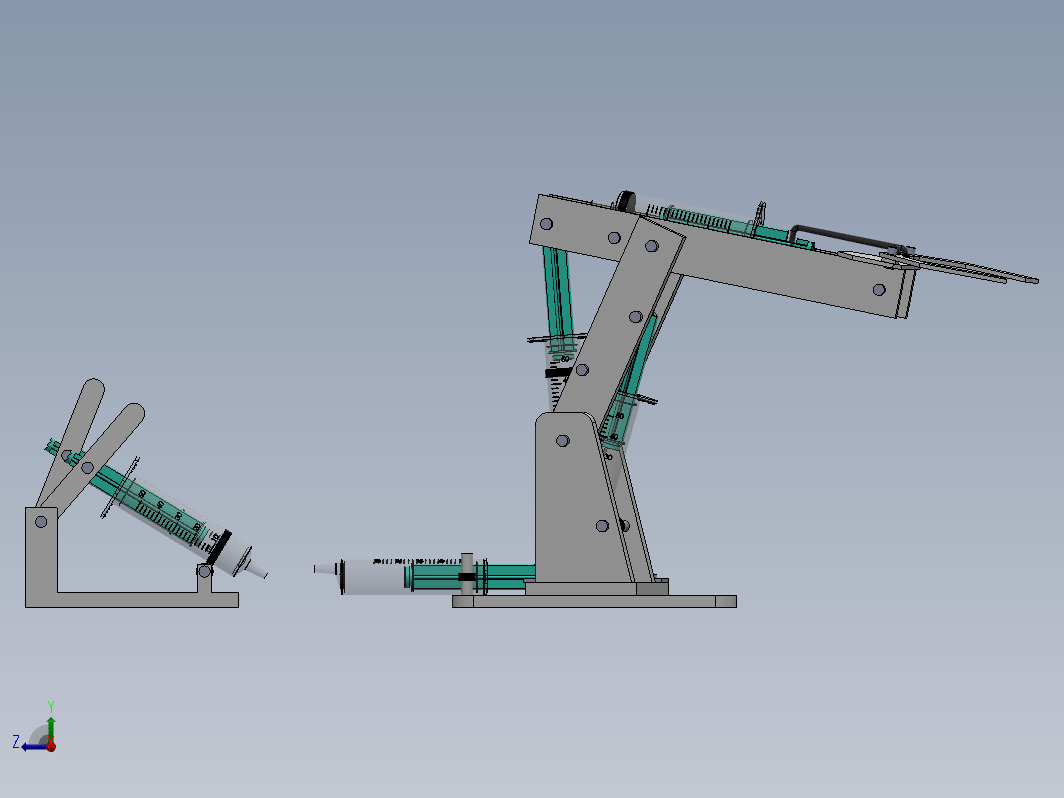 注射器液压驱动机械臂演示结构