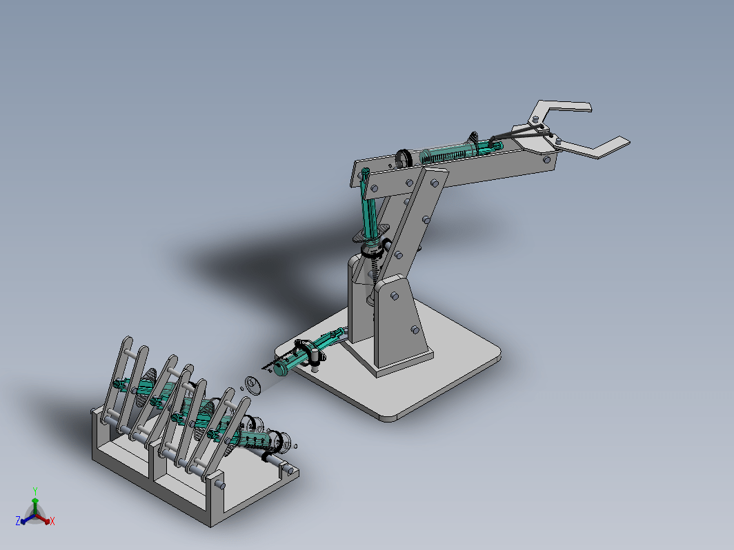 注射器液压驱动机械臂演示结构