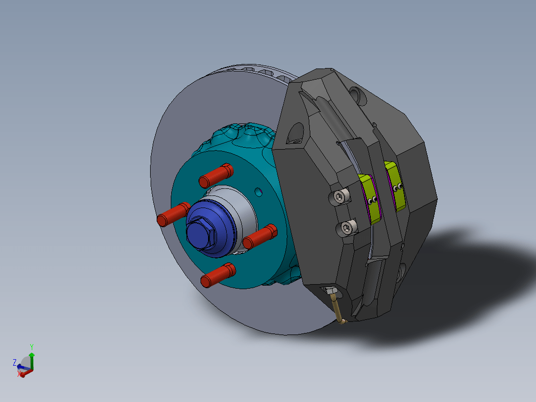 Lada铝制前轮毂和通风制动器3D数模图纸+Solidworks设计+附STEP