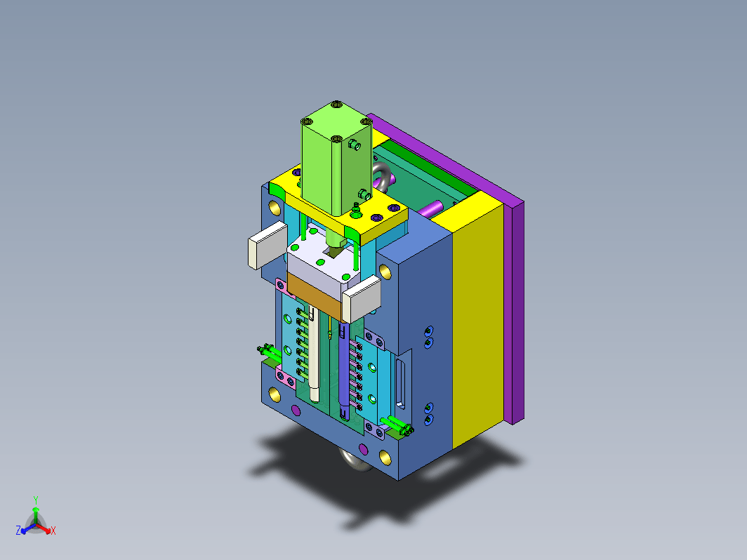 超长抽芯模具3D图纸 UG设计