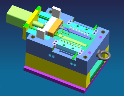 超长抽芯模具3D图纸 UG设计