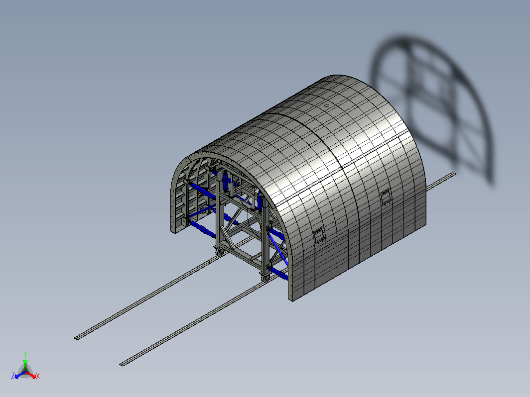 1411水电站隧洞钢模台车CREO设计