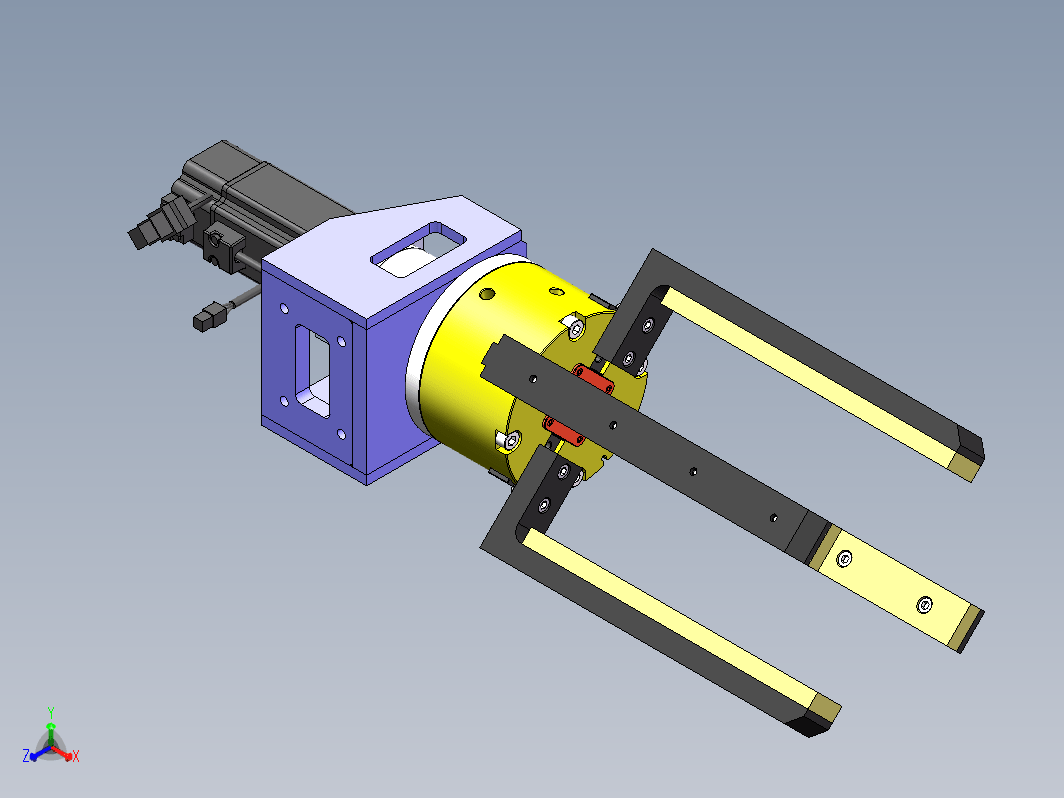旋转夹紧手爪三维