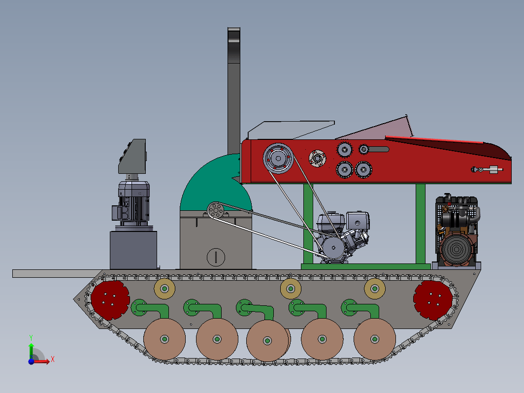 自走履带式秸秆粉碎机设计