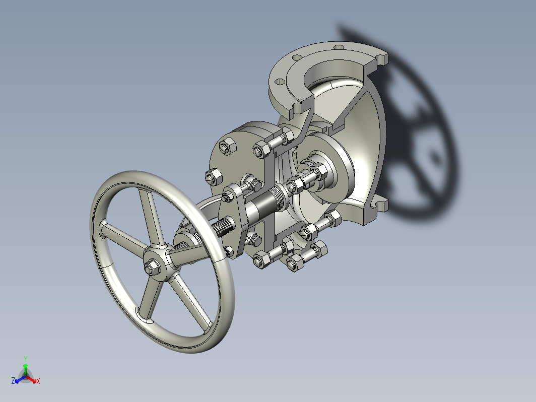 Globe Valve截止阀半剖结构