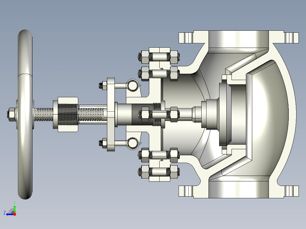 Globe Valve截止阀半剖结构