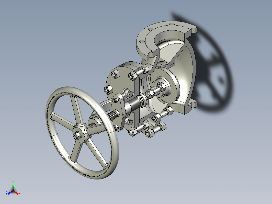 Globe Valve截止阀半剖结构