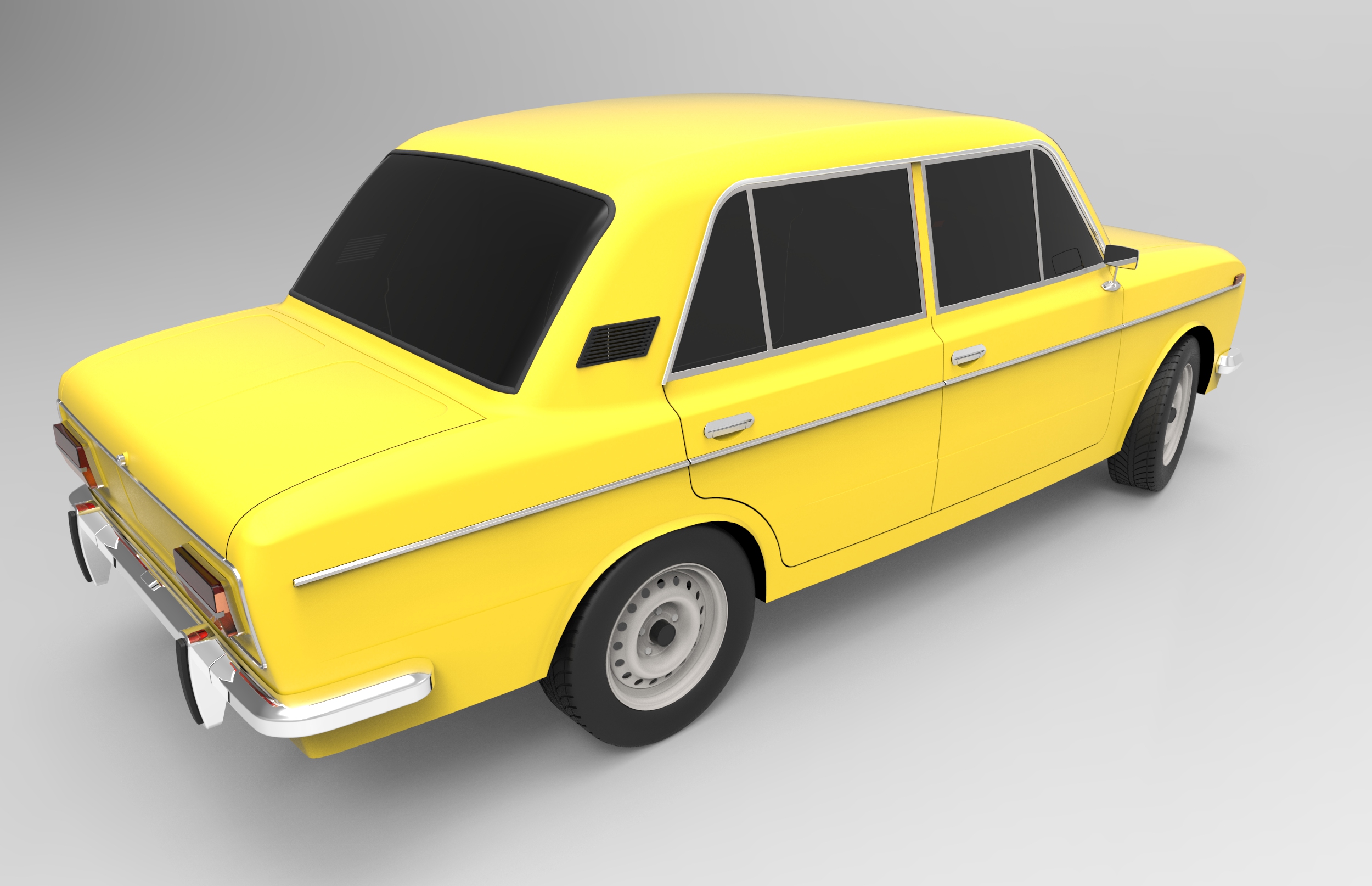 VAZ 2103轿车外形建模3D图纸 solidworks设计 附STEP格式