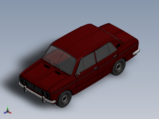 VAZ 2103轿车外形建模3D图纸 solidworks设计 附STEP格式缩略图