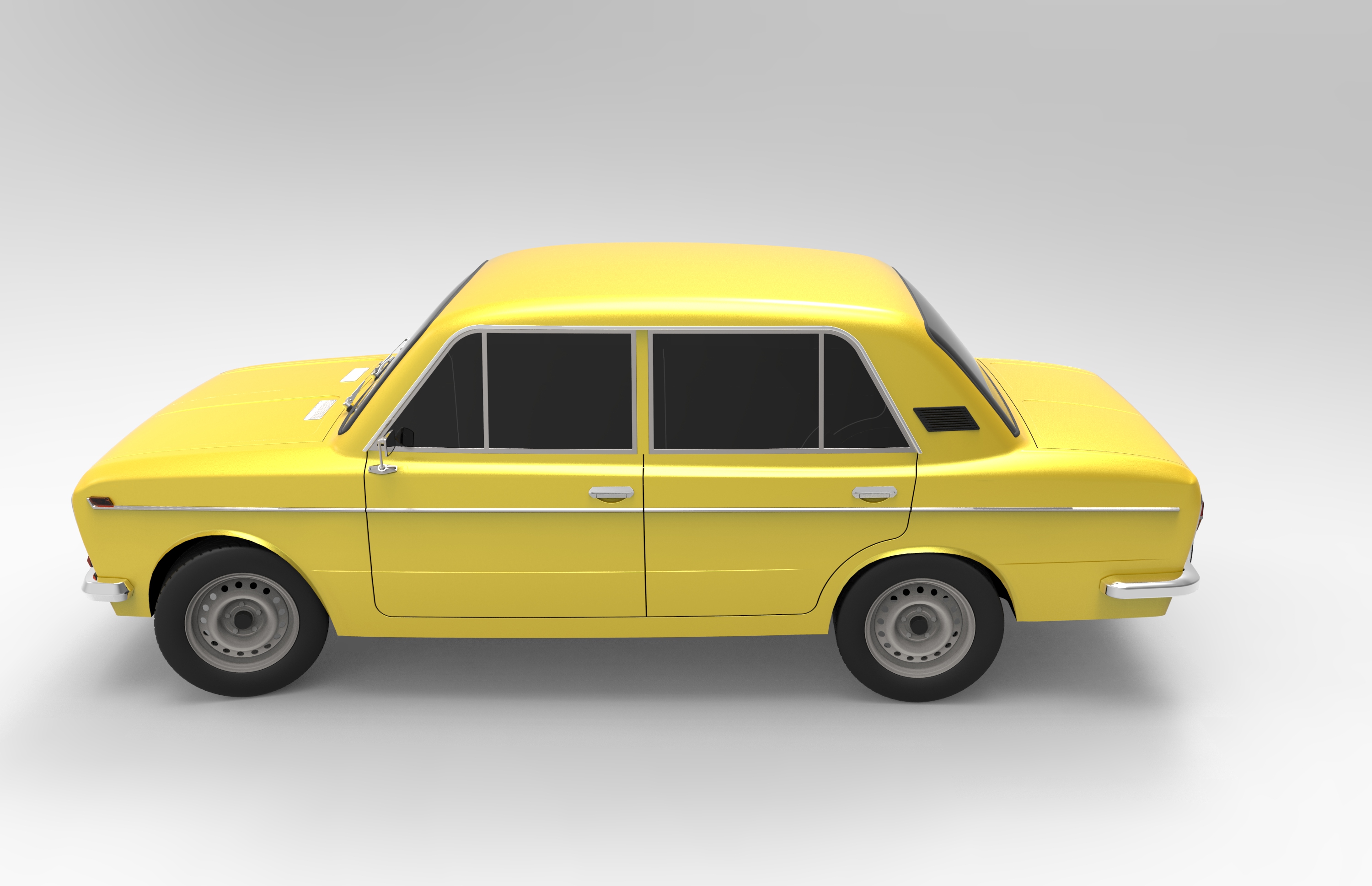 VAZ 2103轿车外形建模3D图纸 solidworks设计 附STEP格式