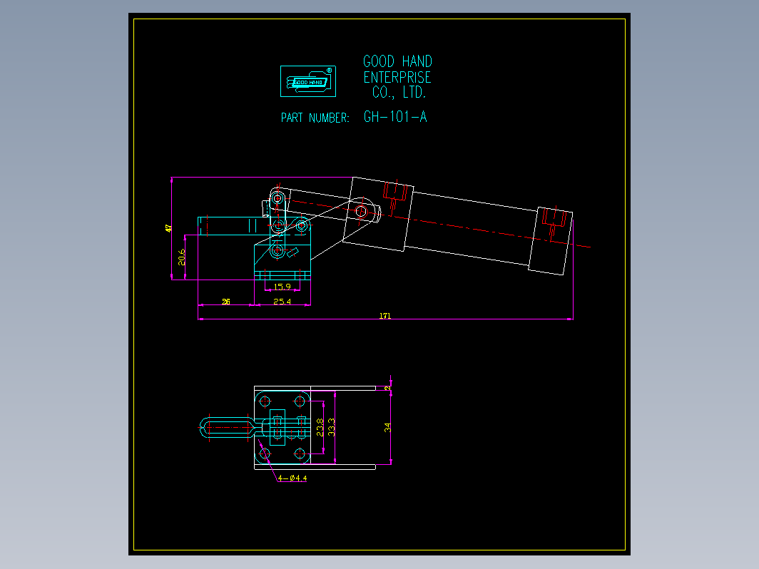 气动夹钳肘夹-q-10101-A