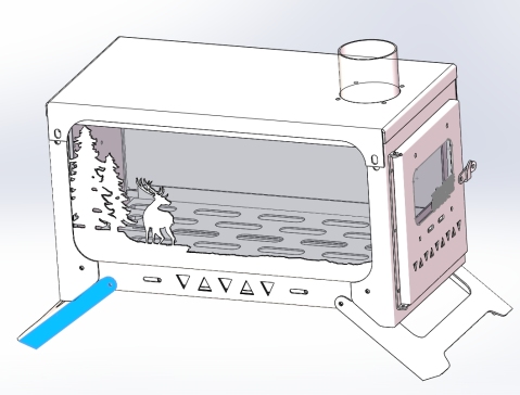 柴火炉户外露营柴火炉设计+CAD