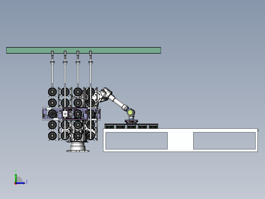 机器人轮毂抓取3D总布局