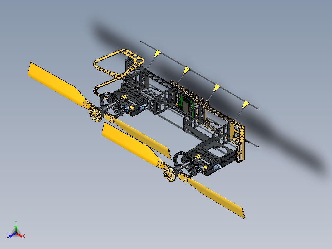 双旋翼旋式直升机玩具结构 Banana Tandem Heli