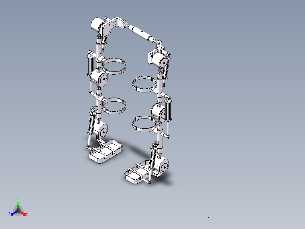 下肢外骨骼机器人模型设计三维SW2016带参