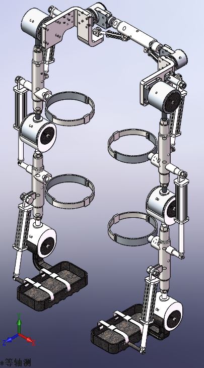 下肢外骨骼机器人模型设计三维SW2016带参