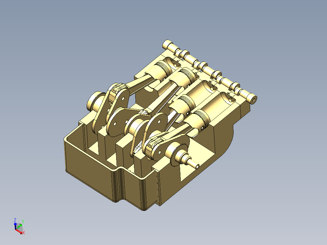 4缸内燃机内部结构展示模型