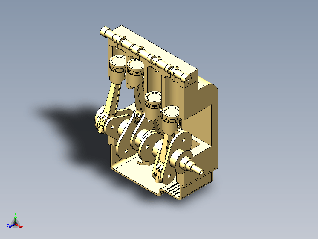 4缸内燃机内部结构展示模型