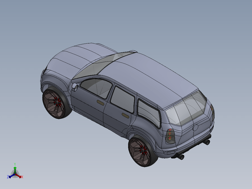 SUV整车设计三维SW2017无参