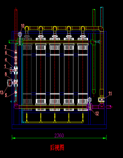 5支管式超滤膜机架图
