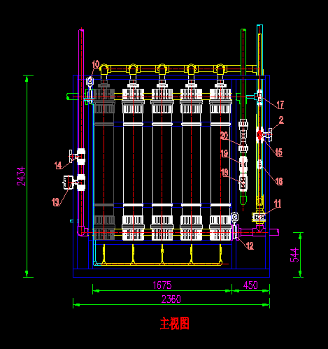 5支管式超滤膜机架图