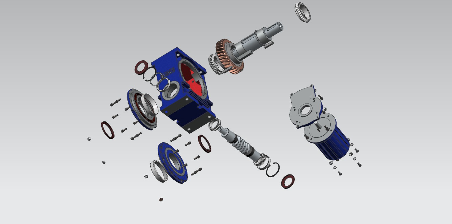 Rv蜗轮蜗杆减速器设计三维Step+CAD+说明书